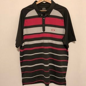 Oakley Golf shirt size XL. Pink, Grey and White